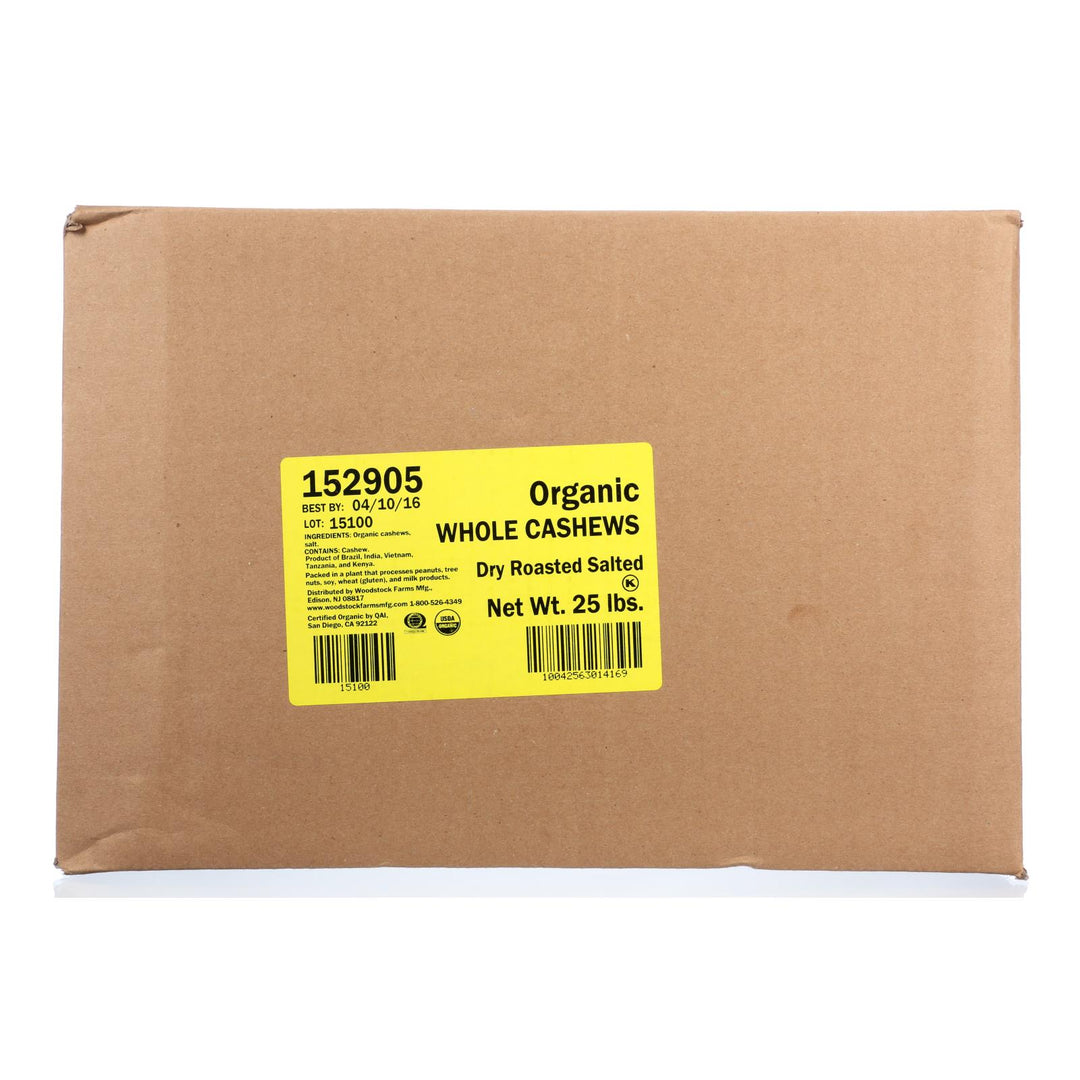 Bulk Nuts Cashews Organic Whole Fancy Roasted And Salted - Single Bulk Item - 25lb - Maras Green
